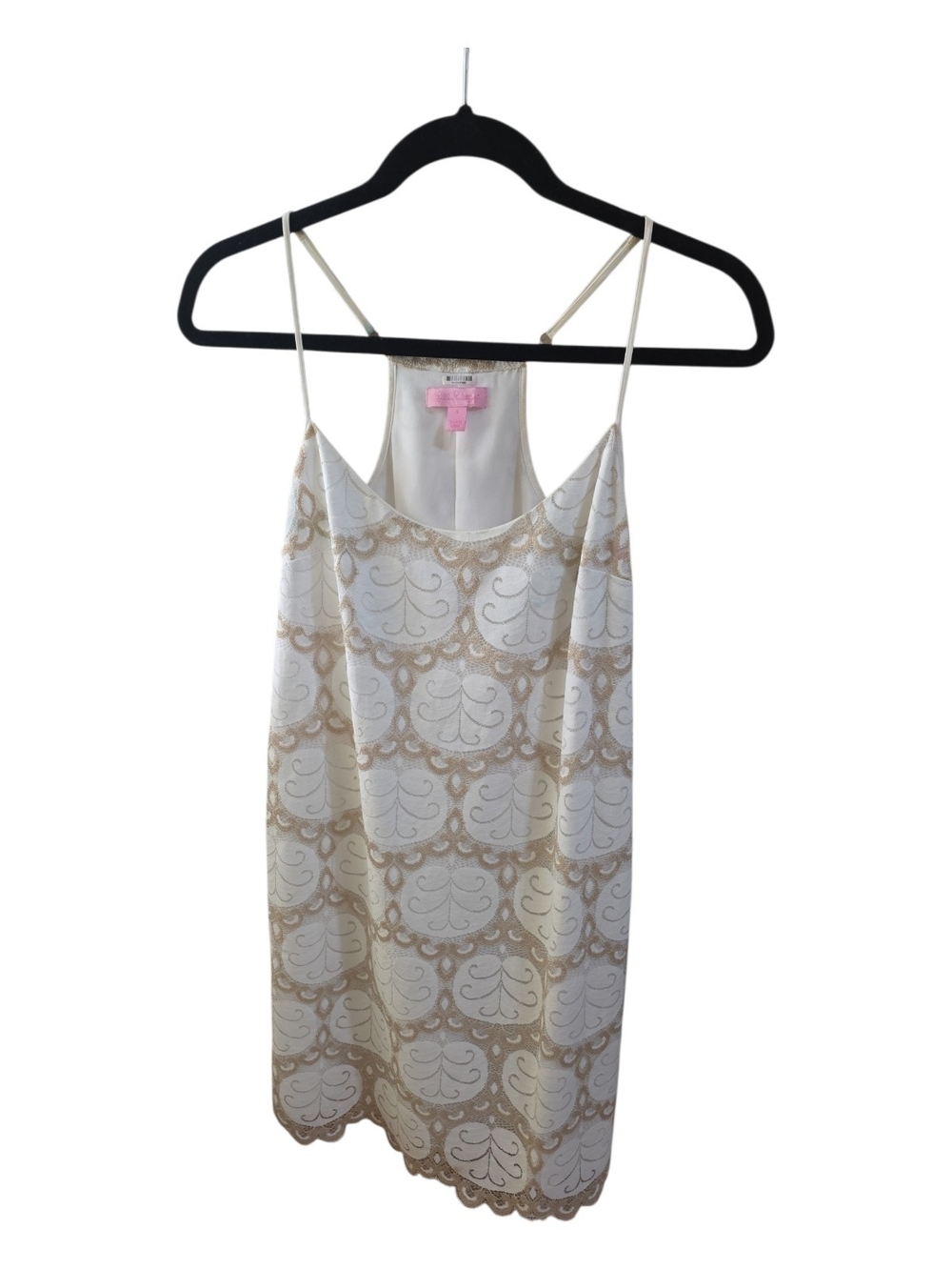 Lilly Pulitzer White and Beige Lace Dress